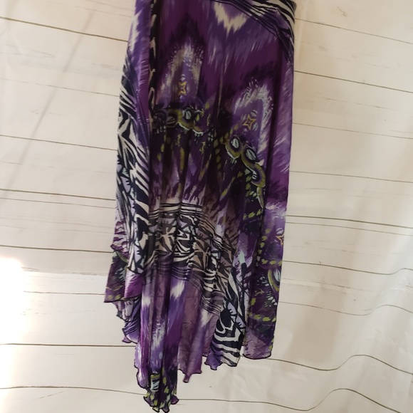 Zara Purple & Black High-Low Skirt sz M - Picture 4 of 6